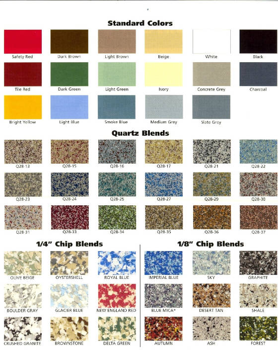 Sika Epoxy Flooring Color Chart